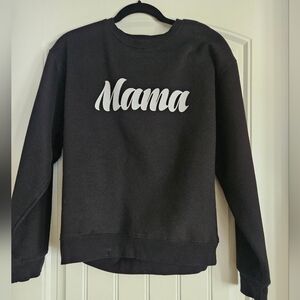 BRUNETTE The Label The "MAMA" Classic Crew Neck Sweatshirt | Black Size XS/S